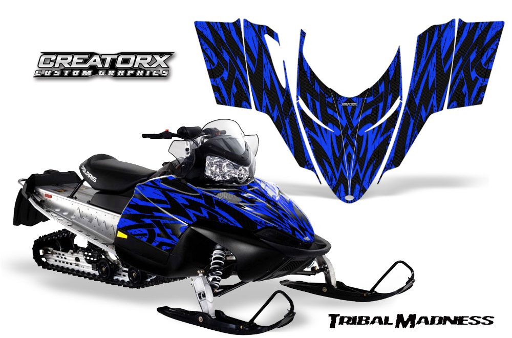 Polaris RMK Shift Chassis Graphics Kit Tribal Madness Blue